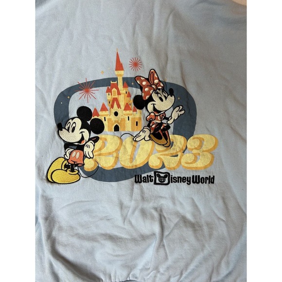 Walt Disney World Hoodie Adult Large Blue 2023 Mickey Minnie Mouse Castle - Picture 8 of 8